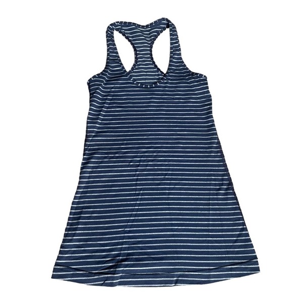 lululemon athletica Tops - Lululemon Cool Racerback Navy Blue Stripe Size 6